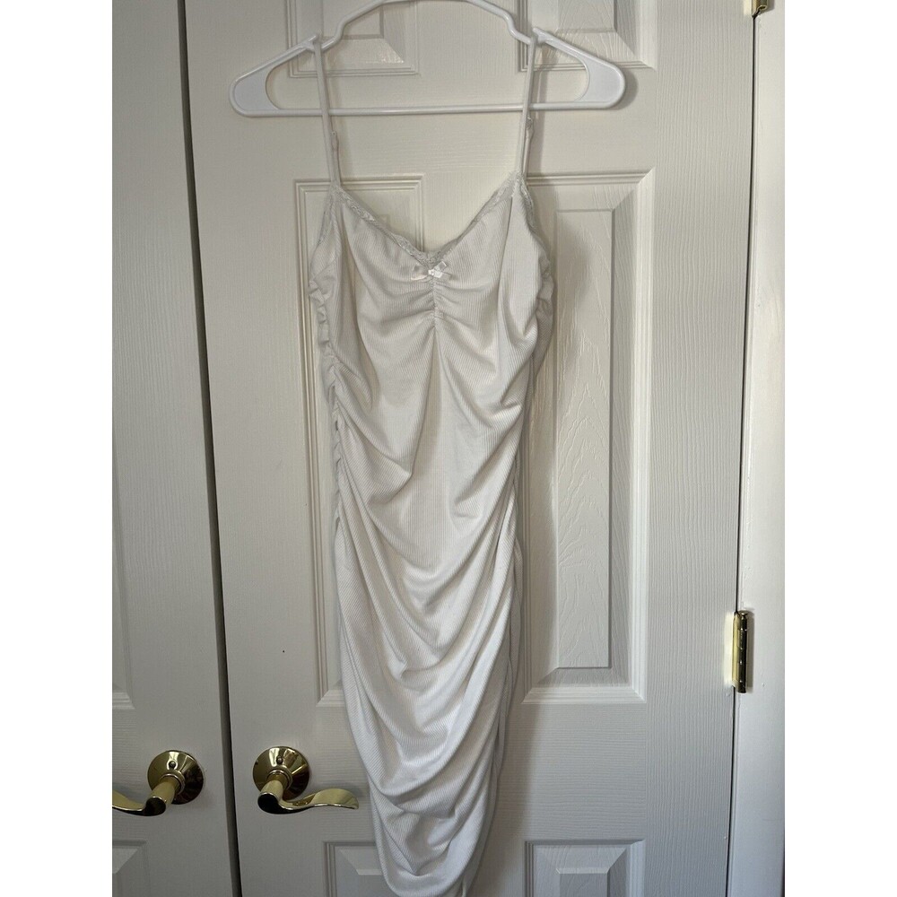 Princess Polly White Jersey Sleeveless Cinched Dress Women 10